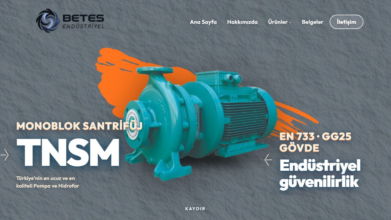 Betesen Endüstriyel fabrika web sitesi