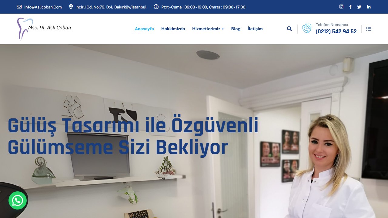 Dr. Aslı Çoban sağlık web sitesi