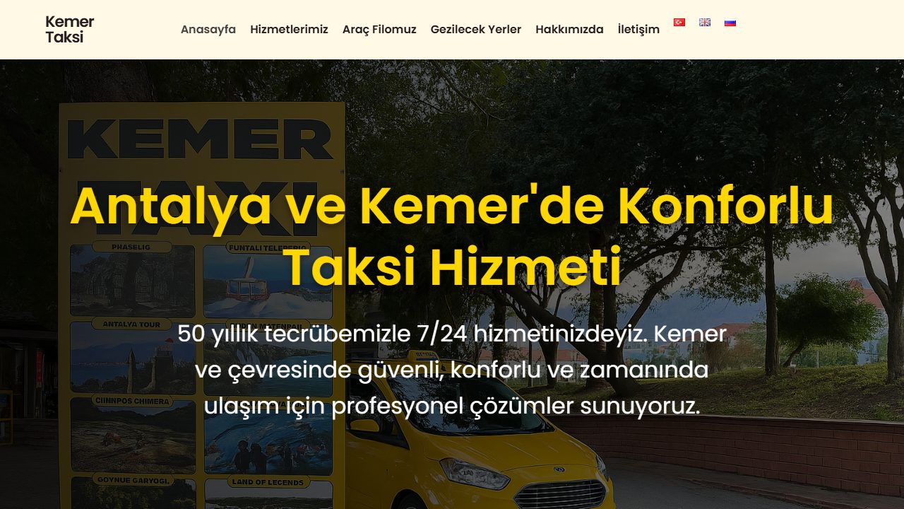 Kemer Taksi Antalya web sitesi