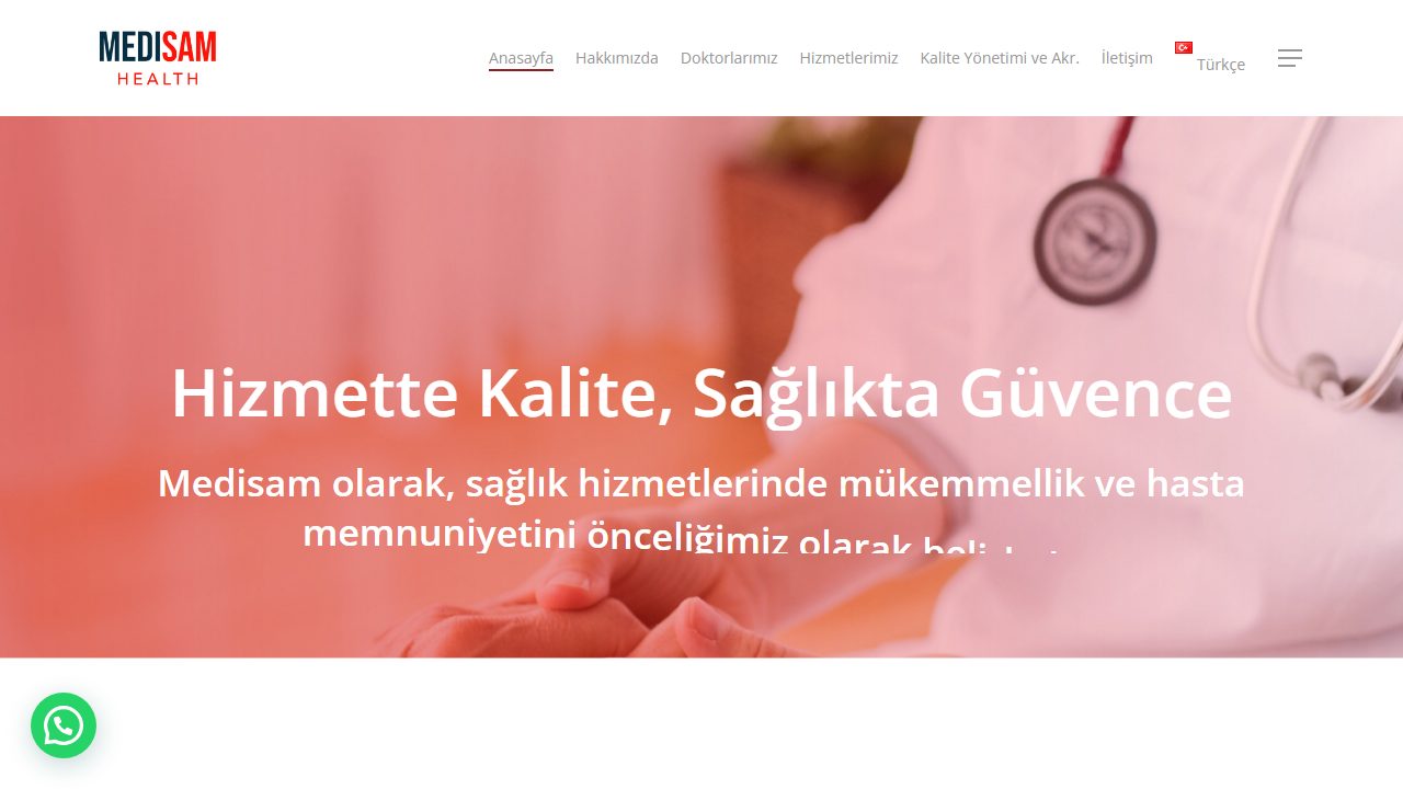 Medisam Health hastane web sitesi
